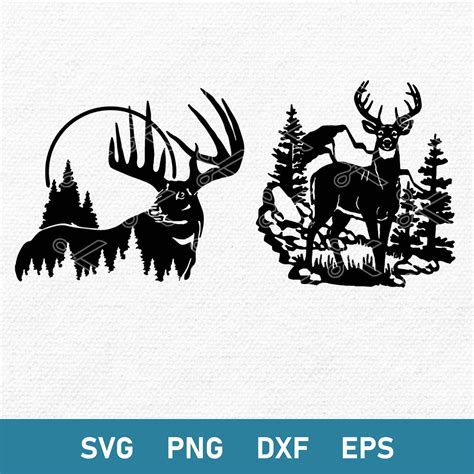 Deer Buck Svg Deer Svg Mountain Svg Hunting Svg Png Dxf Inspire