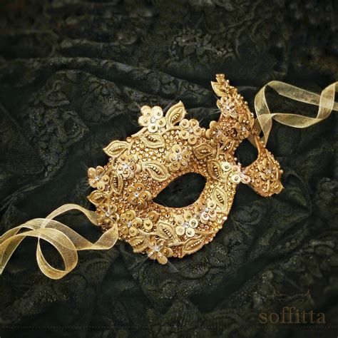 Gold And Black Couples Masquerade Mask Embellished Etsy