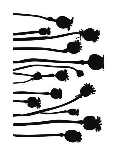 Free printable Poppy stencils and templates | Flower stencil, Flower silhouette, Flower stencils ...