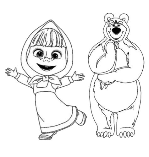 Masha And The Bear Coloring Pages (Free Printable PDF)