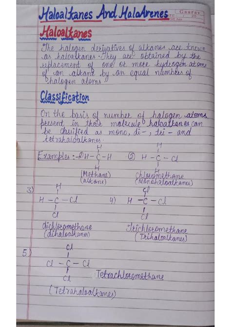 SOLUTION Chemistry Haloalkanes And Haloarenes Handwritten Notes