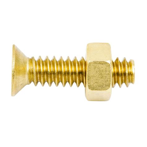 Brass Counter Sunk Head Bolt And Nut 3 16 X 18mm 8 Pack