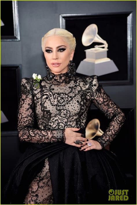 Lady Gaga Rocks A Long Dress Long Braid White Roses At Grammys