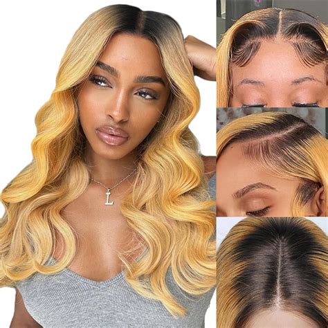 Amazon FABA Honey Blonde Lace Front Wigs Human Hair Inch X B HD Lace Front Wigs
