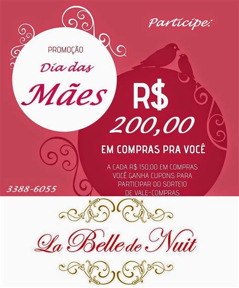 La Belle De Nuit Lingerie Sorteio Dia Das M Es Na La Belle De Nuit Lingerie