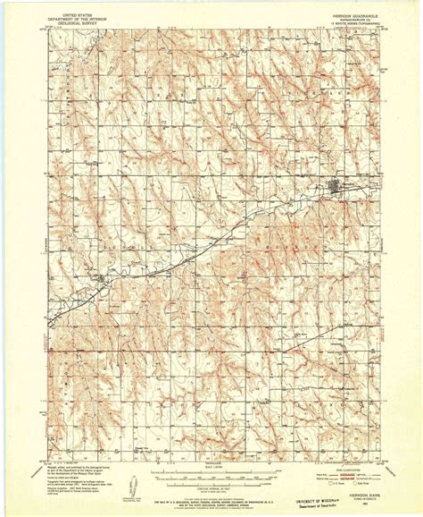 1951 Herndon Ks Kansas Usgs Topographic Map Historic Pictoric