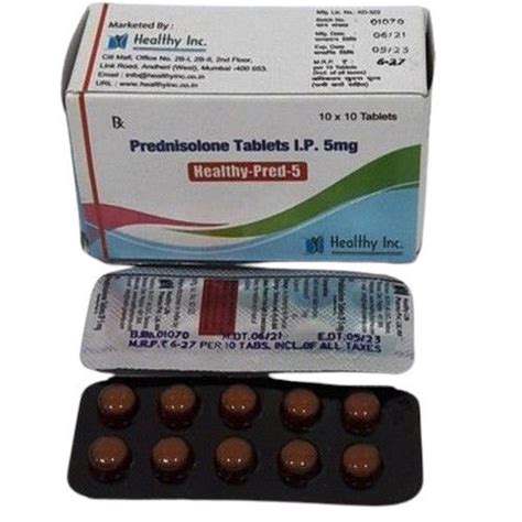 Prednisolone Tablets I P 5mg At Best Price In Mumbai Healthy Inc