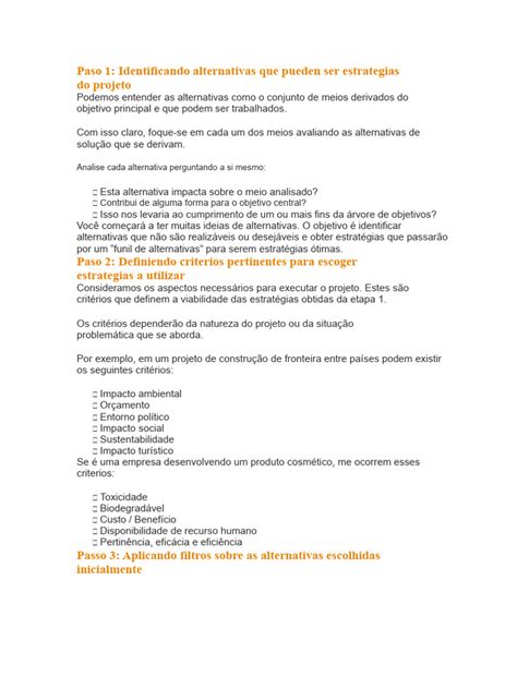 Analise As Alternativas - Estratégias para Análise de Alternativas | PDF | Despesa