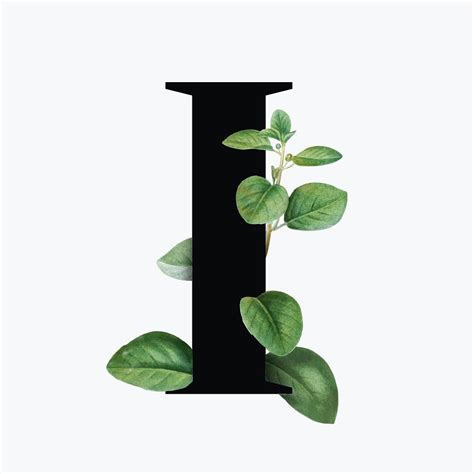 Botanical Capital Letter I Font Design Free Image By Rawpixel