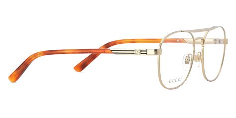 Gucci™ Gg1290o 002 54 Gold Havana Eyeglasses