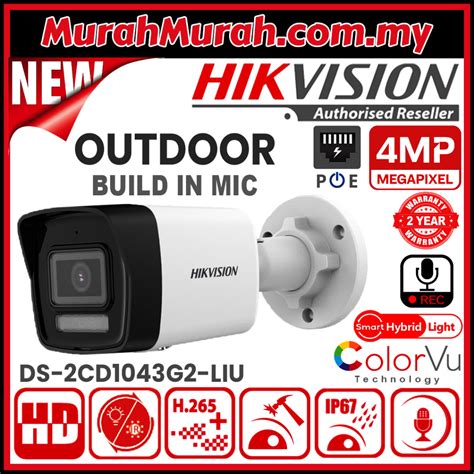 Hik Hikvision Ds Cd G Liu Mp Poe Colorvu Mic Audio Smart