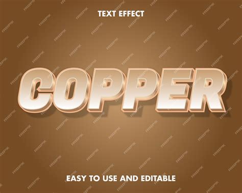 Premium Vector | Copper text effect. editable font style.