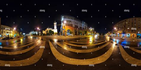 360 View Of Targu Mures Town Center At Night Alamy