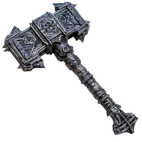 Premium Photo Massive Titanium Warhammer Reinforced With Adamantine