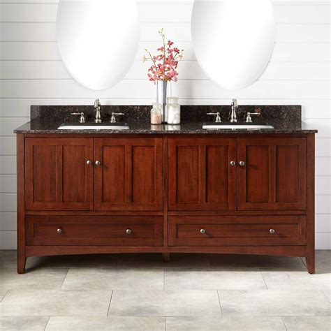 72 Evelyn Bamboo Double Vanity For Rectangular Undermount Sinks