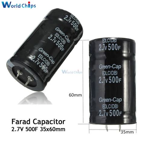 6 Unids Set 2 7 V 500F Super Condensador De Faradio 2 7v500f 35 60MM A