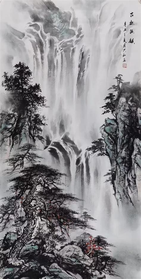 Hand Painted Chinese Shan Shui Painting Ink Wash Mountain Art