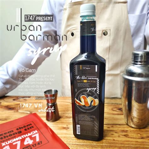 Urban Barman Syrup 1747 Vỏ Cam Blue Curaçao 730ml Siro Curacao