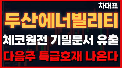 두산에너빌리티 전망 기관 Ndr자료 업데이트 숨막힐 재료 곧 나옵니다 체코 30조 수주 임박 매도금지