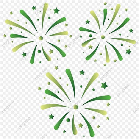 Green Fireworks Vector Design Images Cartoon Fireworks With Green