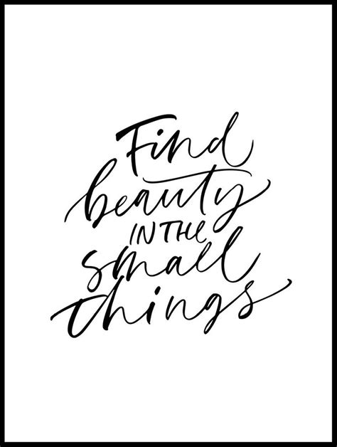 Find Beauty In The Small Things Poster Posterton