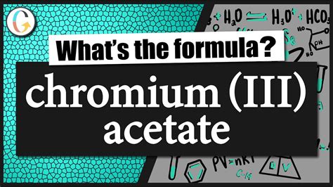 How To Write The Formula For Chromium Iii Acetate Youtube