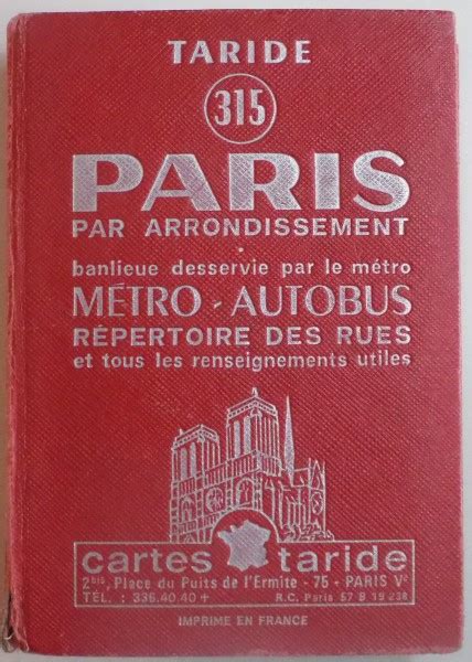 Plans Taride Paris Par Arrondissement Metro Autobus