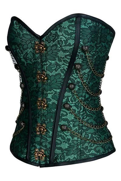 Atomic Multi Colored Steel Boned Steampunk Overbust Corset Corsets