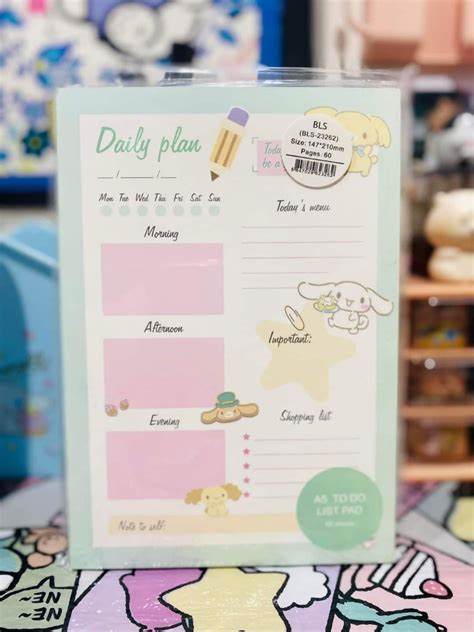 cinnamoroll and friends daily plan pad, Hobbies & Toys, Stationary ...