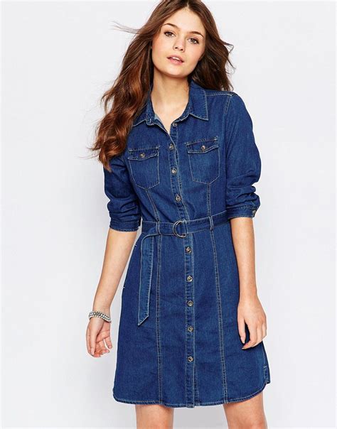 New Look Denim Belted Shirt Dress At Denim Dress New Look