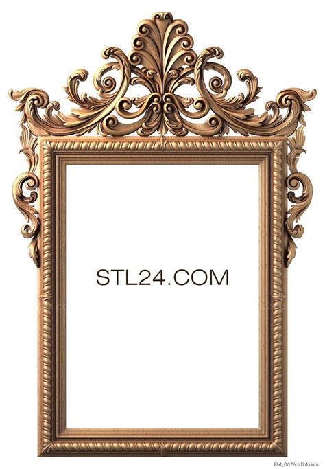 Зеркала и рамы - Венец с пером, RM_0676 | 3D модель для ЧПУ станка