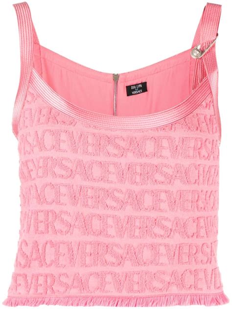 Versace X Dua Lipa Allover Top In Nude Neutrals ModeSens