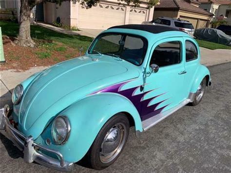 Teal Blue Rag Top Volkswagen Beetle Bug Vw Classic Classic