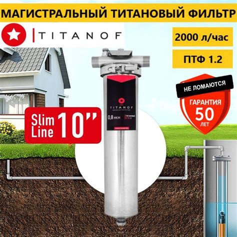 Магистральный фильтр титановый проточный для очистки холодной и горячей ...