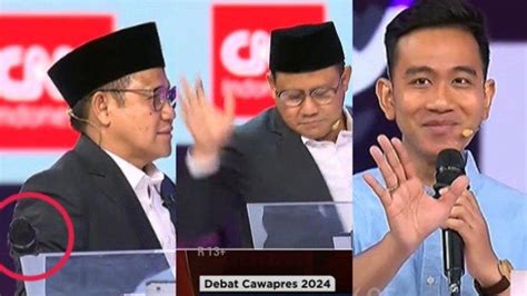 Viral Momen Mikrofon Cak Imin Terjatuh Saat Gibran Berbicara Kedua