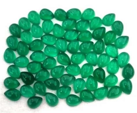 Plain Cab Pear Green Onyx Stone For Jewellery At Rs 30 Carat In Jaipur