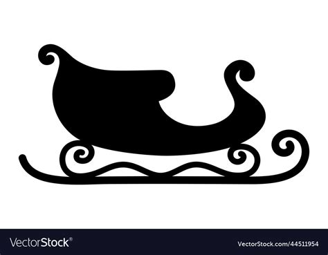 Santa claus sleigh silhouette isolated christmas Vector Image