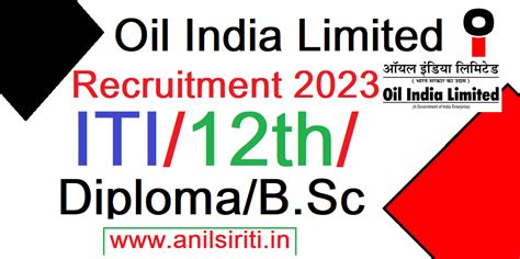 Oil India Limited Recruitment 2023 ITI Diploma 12th B Sc Latest