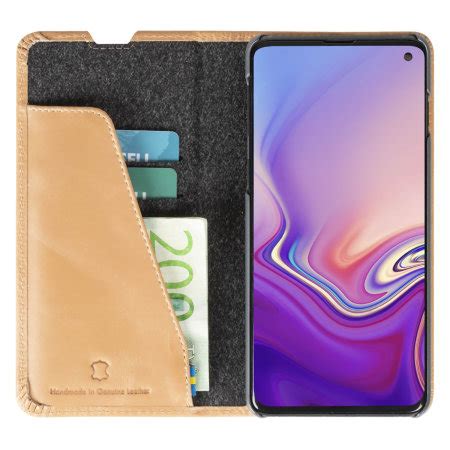 Krusell Sunne Samsung Galaxy S10 Folio Vegan Leather Wallet Case Nude