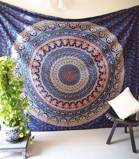 Hippie Mandala Hippie Hippies Wall Hanging 100 Cotton Tapestry Etsy