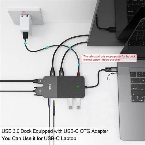 Buy Usb Docking Station Giq Usb C Hub Usb 30 To Dual Hdmi Vga Adapter Triple Display Usb C