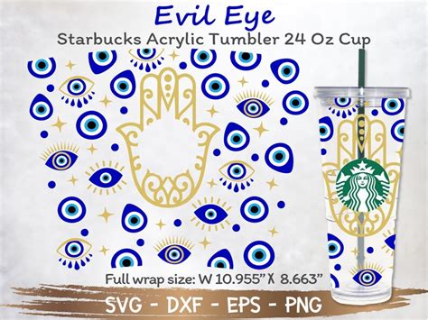 Evil Eye Starbucks Acrylic Cup Svg Evil Eye Svg Diy Venti Etsy