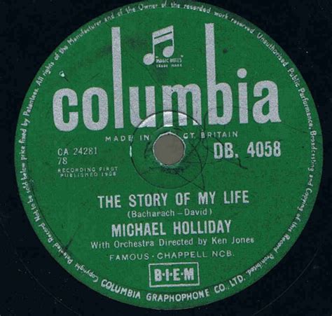 Michael Holliday - The Story Of My Life / Keep Your Heart (1958, Shellac) | Discogs