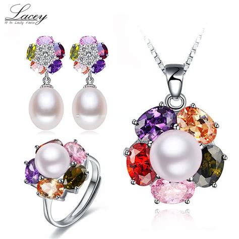 Aliexpress.com : Buy Bridal natural freshwater pearl set jewelry,925 ...