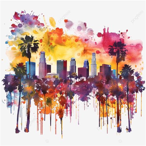 Los Angeles Watercolor Lettering Los Angeles Watercolor PNG