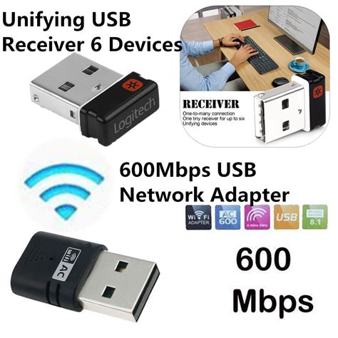 Unifying Receiver 1 To 6 Devices For Logitech Usb Wireless Keyboard Dongle Mouse 6 Way Wireless