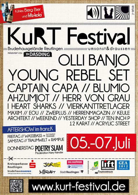 Line Up des KuRT Festival 2012 steht Umsonst Draußen in Reutlingen