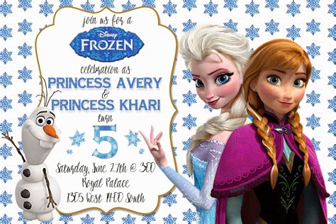 Frozen Themed Birthday Invitations Birthday