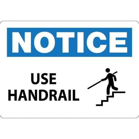 OSHA Notice Use Handrail Visual Workplace Inc