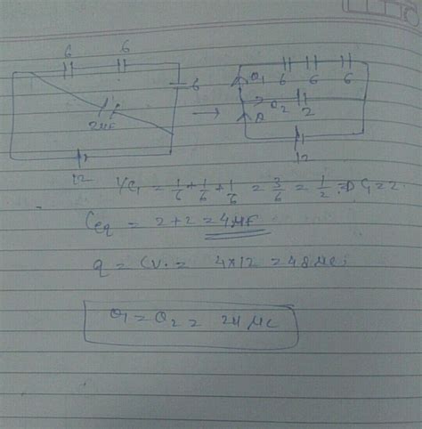 3 Four Capacitors Of Values 6uF 6uF 6uF And 2uF Are Connected To 12